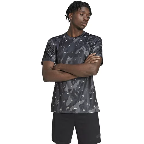 Adidas Tehnička sportska majica 'Train Essentials Seasonal ' bazalt siva / srebrno siva / tamo siva / crna