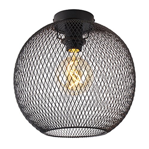 QAZQA Moderna stropna svetilka črna 30 cm - Mesh Ball Cene
