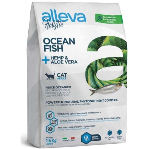 Alleva holistic cat adult ocean fish + hemp & aloe vera 10 kg Cene