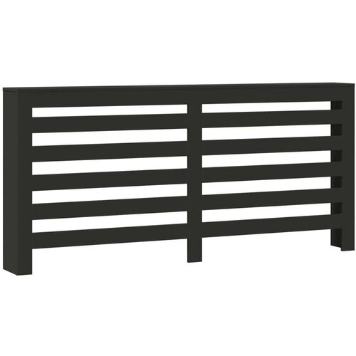 VidaXL Pokrov za radijator crni 175x20x82 cm konstruirano drvo Slike