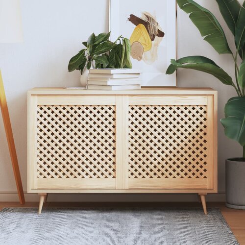 vidaXL Vrata za omarico z mrežico 2 kosa 59,5x61,5 cm trdna borovina Cene