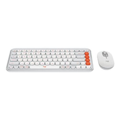Logitech Pop Icon Combo Off White & Orange Tastatura i miš Cene