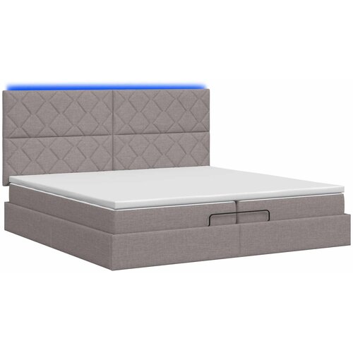  Krevet od pjene s madracem i LED-om Sivosmeđa 200 x 200 cm Slike