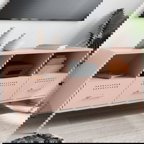 VidaXL TV omarica roza 100,5x39x50,5 cm hladno valjano jeklo Slike
