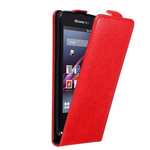 Cadorabo Ohi&scaron;je, združljivo z Sony Xperia Z1 COMPACT v rdeče jabolko - Za&scaron;čitni ovitek v obliki flipa z magnetnim zapiranjem, (20552422) Cene