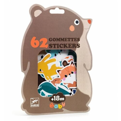 Djeco Forest Animals Baby Stickers nalepke 18m+ 62 kos Slike
