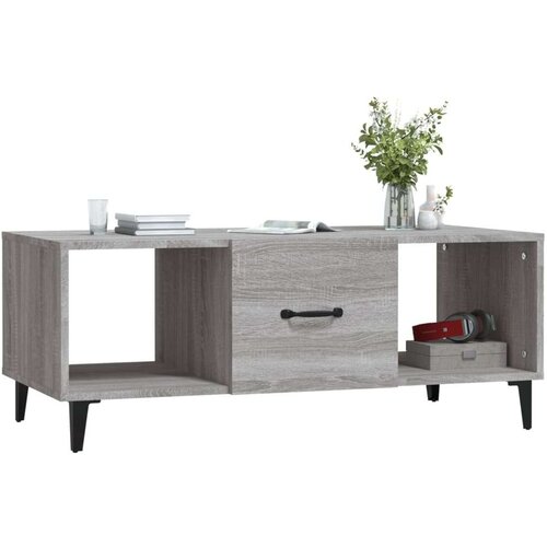vidaXL Klubska mizica siva sonoma 102x50x40 cm konstruiran les Cene