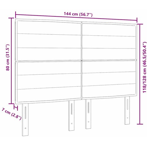  Uzglavlje Crna 144 cm tkanina Slike