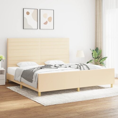  Okvir za krevet bez madraca krem 200x200 cm od tkanine Cene