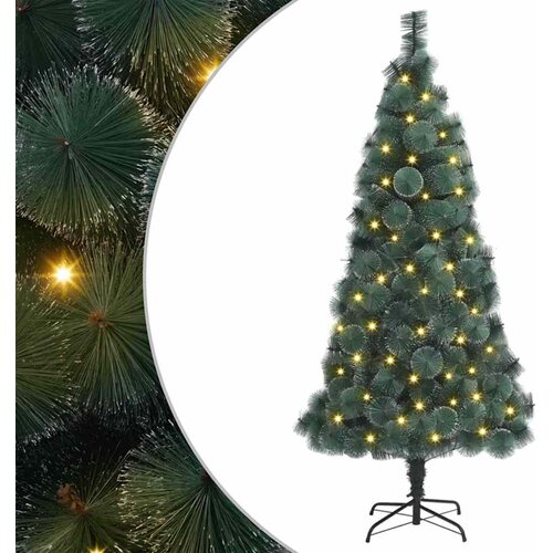 VidaXL Umestno božično drevo z LED lučmi Zelena 40 x 40 x 180 cm PET Slike