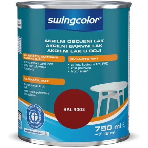 SWINGCOLOR Akrilni barvni lak Swingcolor (rubinsko rdeča, svilnato mat, 750 ml)