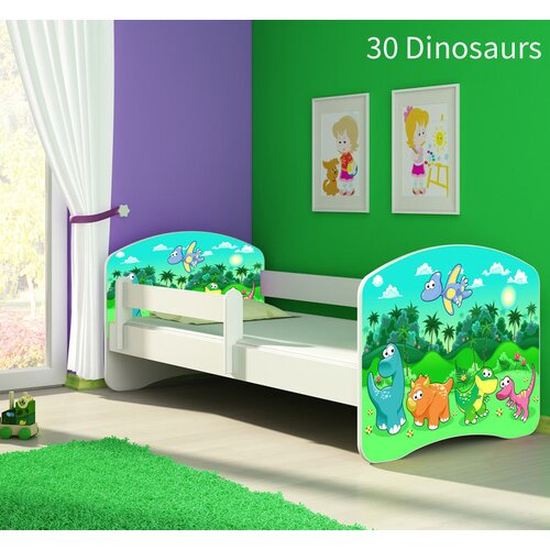  Otro&scaron;ka postelja ACMA z motivom, stranska bela 140x70 cm 30 Dinosaurs Cene