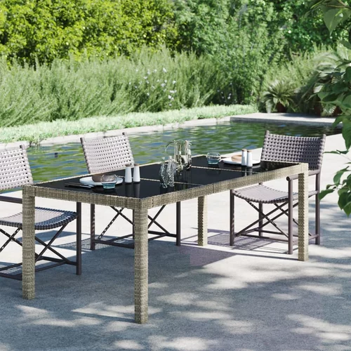 vidaXL Vrtni stol sivi 190x90x75 cm od kaljenog stakla i poliratana