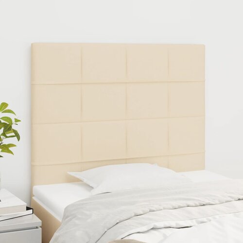 The Living Store posteljno vzglavje 2 kosa krem 100x5x78/88 cm blago - vzglavje, (21418708) Slike