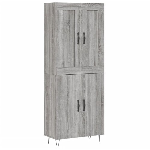 vidaXL Visoka komoda siva sonoma 69,5x34x180 cm inženirski les, (20804801) Cene