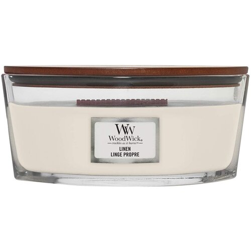 WoodWick Linen mirisna svijeća s drvenim fitiljem (hearthwick) 453.6 g Cene