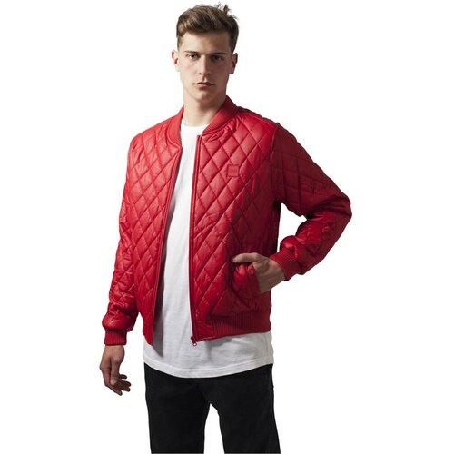 Urban Classics diamond quilt leather imitation jacket fire red Slike