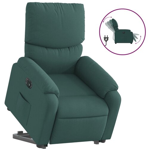 Maison Chic Električni naslanjač - Relax naslanjač s funkcijo vstajanja temno zeleno blago, (22062207) Cene
