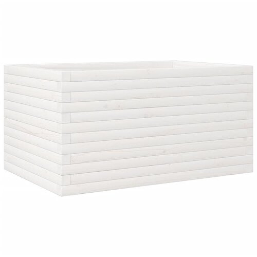 Maison Chic Vrtno cvetlično korito - Cvetlični Lonec belo 90x60x45,5 cm trdna borovina, (21790437) Slike