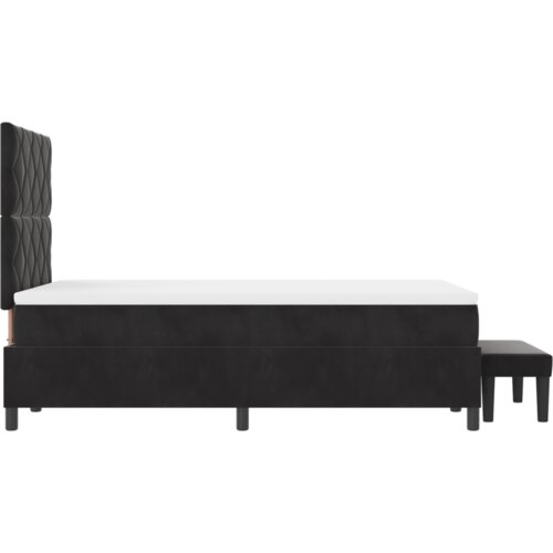 VidaXL Box Spring krevet s madracem i klupom crni 120x190 cm bar&amp;scaron;un Slike