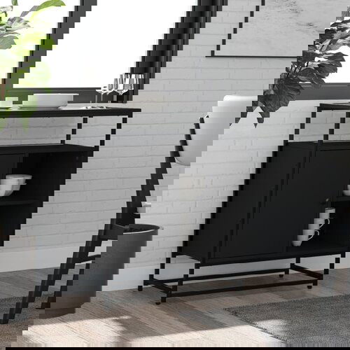 VidaXL Komoda crna 69x35x80 cm od konstruiranog drva Slike