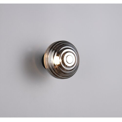 REALITY Temno siva steklena LED stenska svetilka na USB &amp;oslash; 15,5 cm Earl &amp;ndash; Slike