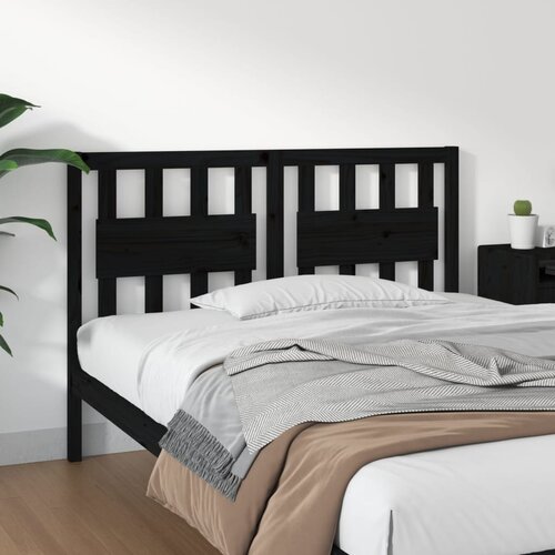  Uzglavlje za krevet crni 125,5 x 4 x 100 cm od masivne borovine Cijene