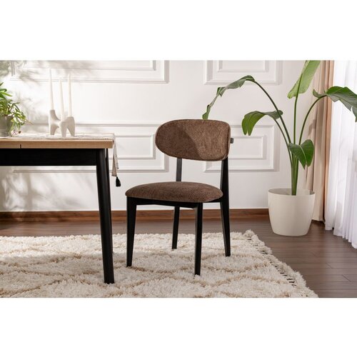 Hanah home Lionte - Brown, Black BrownBlack Chair Set (2 Pieces) Cene