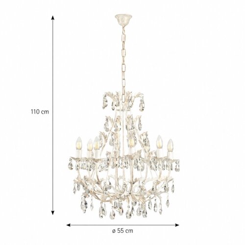 ONLI Luster na lancu BOTTE 8xE14/6W/230V bela Slike