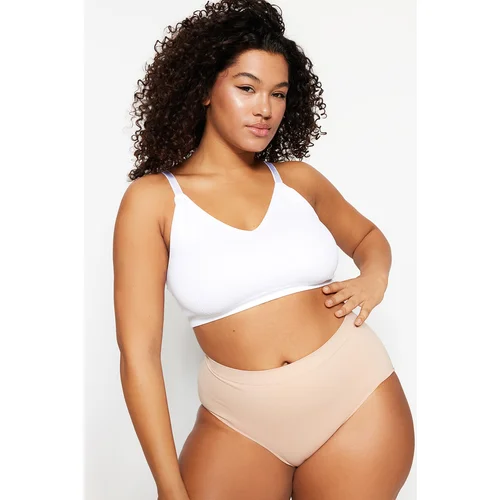 Trendyol Curve Plus Size Bra - White - Plain