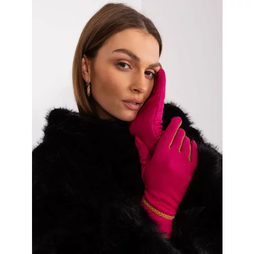 Fashion Hunters Fuchsia touch gloves with decorative strap
