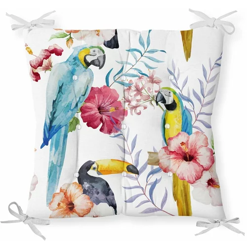 Minimalist Cushion Covers Sedežna blazina iz mešanice bombaža Jungle Birds, 40 x 40 cm