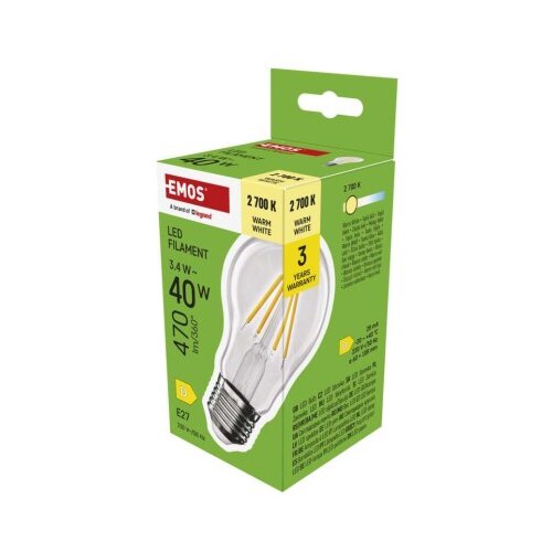  LED žarnica Filament A60 / E27 / 3,4 W (40 W) / 470 lm / Toplo bel Cene