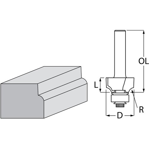 Makita glodalo za zaobljenje rubova R3,2 s ležajem, 19 mm, dr&scaron;ka 8 mm D-48359 Cijene