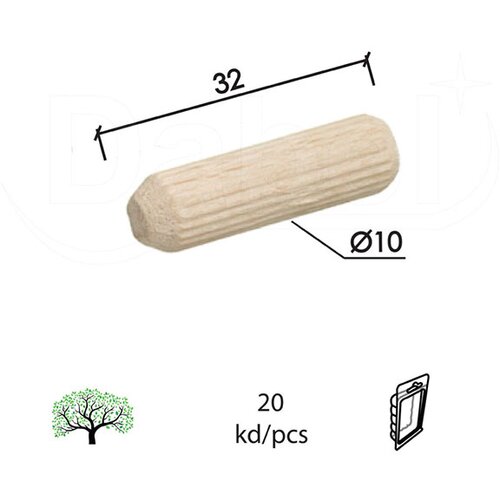 Dabel tipl drveni td1 ne fi10x32 mm (20kom) rebrasti dbp1 Cene