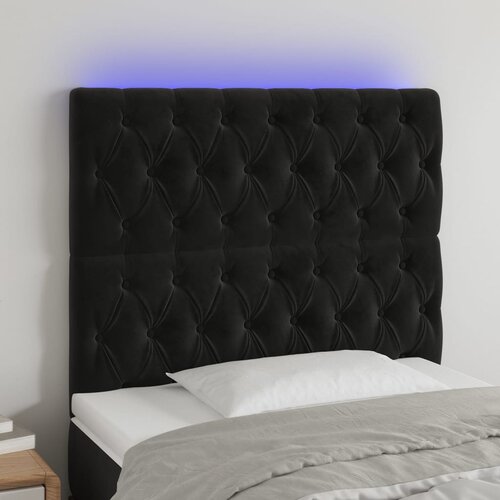 vidaXL LED posteljno vzglavje črno 100x7x118/128 cm žamet Cene
