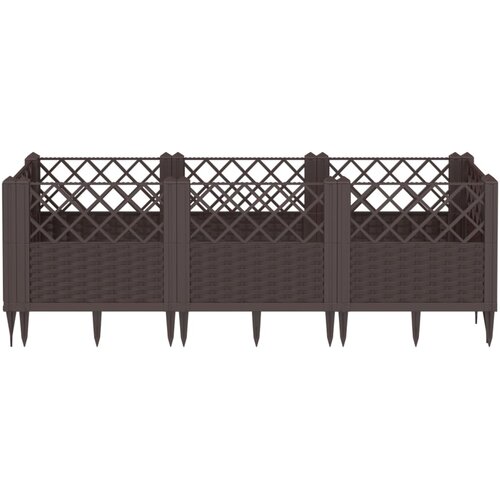  Vrtna sadilica s klinovima smeđa 123,5x43,5x43,5 cm PP Slike
