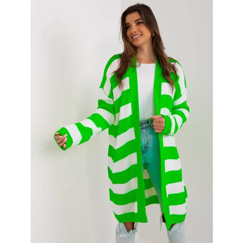 Fashion Hunters Fluo green and white oversize cardigan