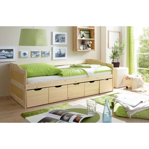 MID.YOU POSTELJA S PREDALOM 90 cm x 200 cm , barve bora Slike