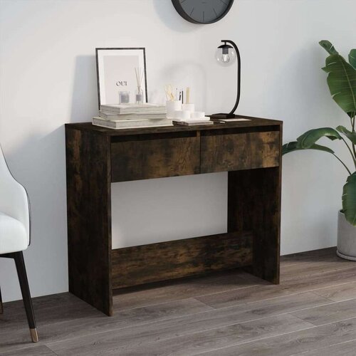 vidaXL Konzolni stol boja dimljenog hrasta 89 x 41 x 76,5 cm iverica Cene
