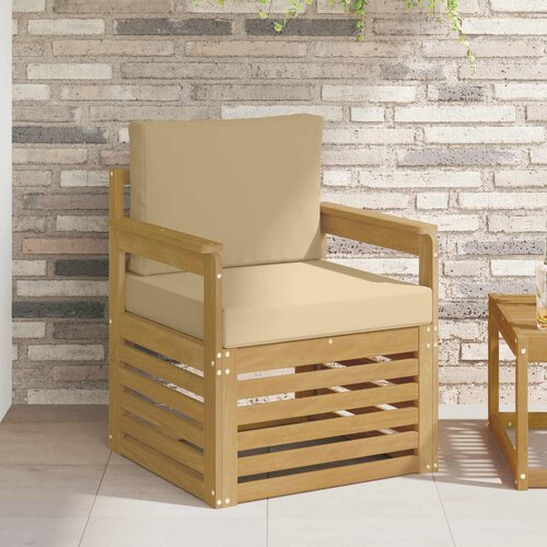  2 Komad Set vanjskih sofa Poliester Bijela i Bež Cijene
