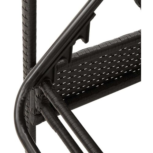  Ležaljka za sunčanje s jastukom crna 63x200x81 cm poliratan Slike