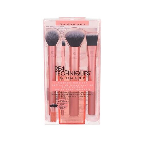 Real Techniques Brushes Base Core Collection darovni set kist za konturing 1 kom + manji kist 1 kom + kist za puder 1 kom + kist za tekući puder 1 kom + stojalo 1 kom za žene Cijene