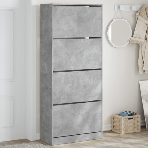 vidaXL Omarica za čevlje s 4 predali betonsko siva 80x34x187,5 cm Cene