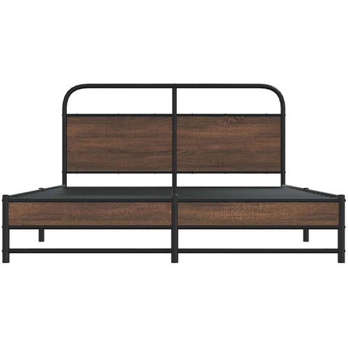 VidaXL Metalni okvir kreveta bez madraca smeđa boja hrasta 160x200 cm Slike