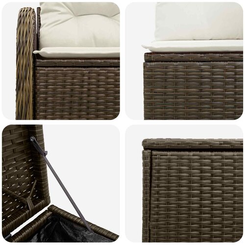  Set sofe 7 kom. Smeđa i krem bijela 121 x 62 x 69 cm Slike