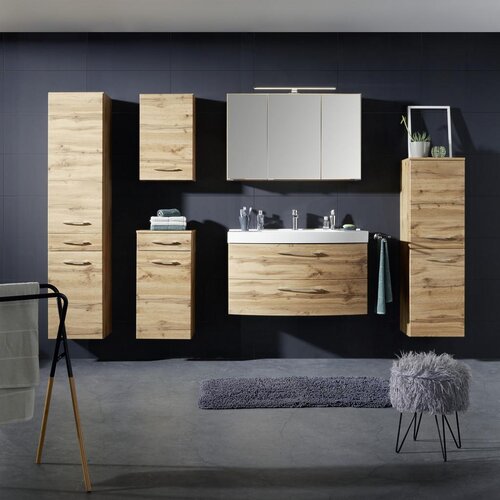 Premium Living omara z ogledalom florida, barva hrasta, led Slike