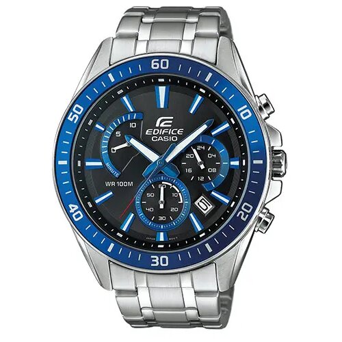 Casio Edifice Muški ručni sat, Kvarcni mehanizam,Crni brojčanik, EFR-552D-1A2VUDF, Srebrna boja Cene