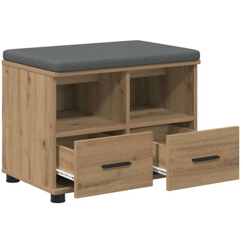  Klupa za hodnik s jastukom Umjetnički hrast 60 x 38 x 46 cm Slike