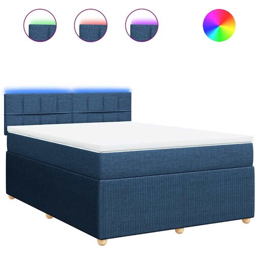 Maison Chic Box spring postelja - Vzmetna postelja z vzmetnico modra 140x190 cm blago SL4370, (21888972) Cene